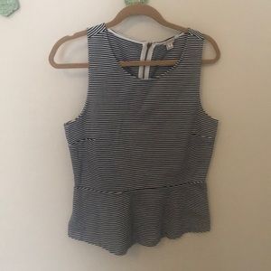 J Crew striped péplum top